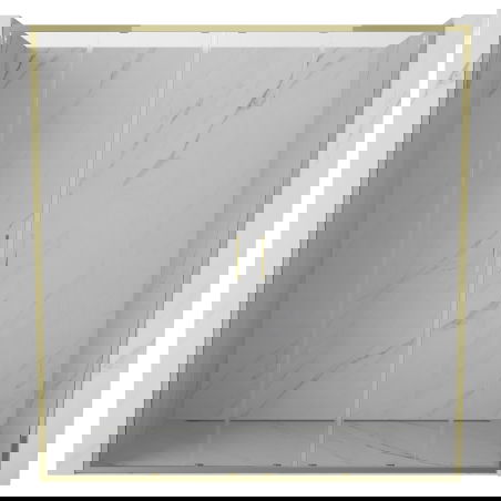 Mexen Exo dvoukřídlé posuvné sprchové dveře 170 cm, transparentní, zlaté - 8152-170-000-50-00