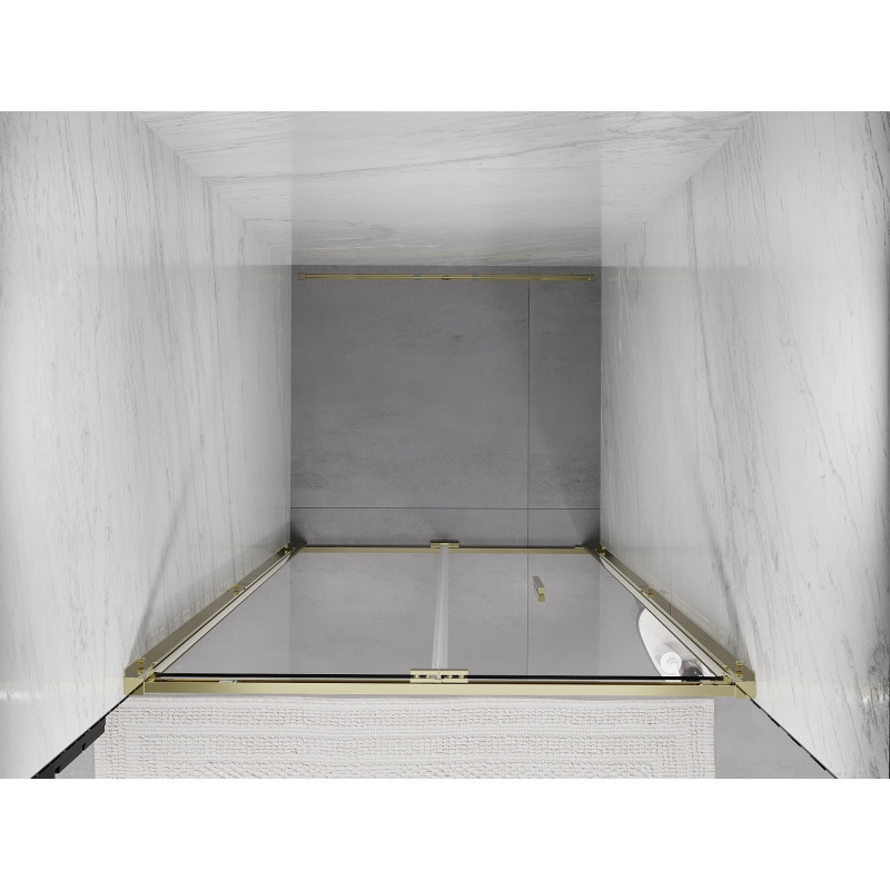 Mexen Exo-F skládací sprchové dveře 60 cm, transparentní, zlaté - 816-060-000-50-00