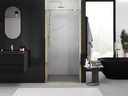 Mexen Exo-B sprchové dveře otočné 85 cm, transparentní, zlaté - 817-085-000-50-00