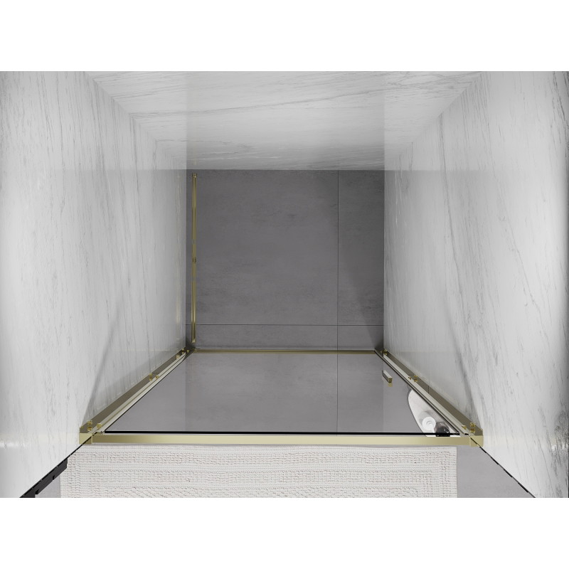 Mexen Exo-B sprchové dveře otočné 100 cm, průhledné, zlaté - 817-100-000-50-00