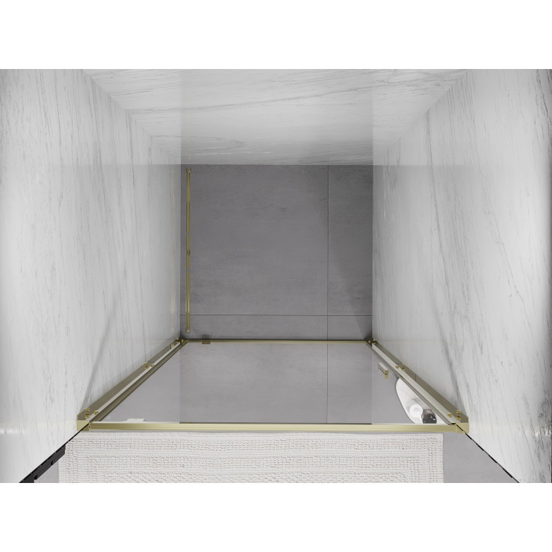Mexen Exo-BR sprchové dveře otočné 75 cm, transparentní, zlaté - 8181-075-000-50-00