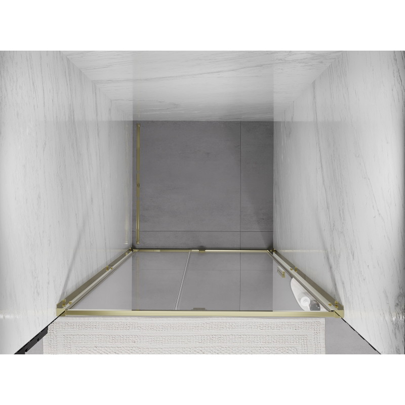 Mexen Exo-R sprchové dveře otevírací 95 cm, transparentní, zlaté - 819-095-000-50-00