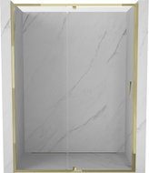 Mexen Exo-R sprchové dveře otočné 135 cm, transparentní, zlaté - 819-135-000-50-00
