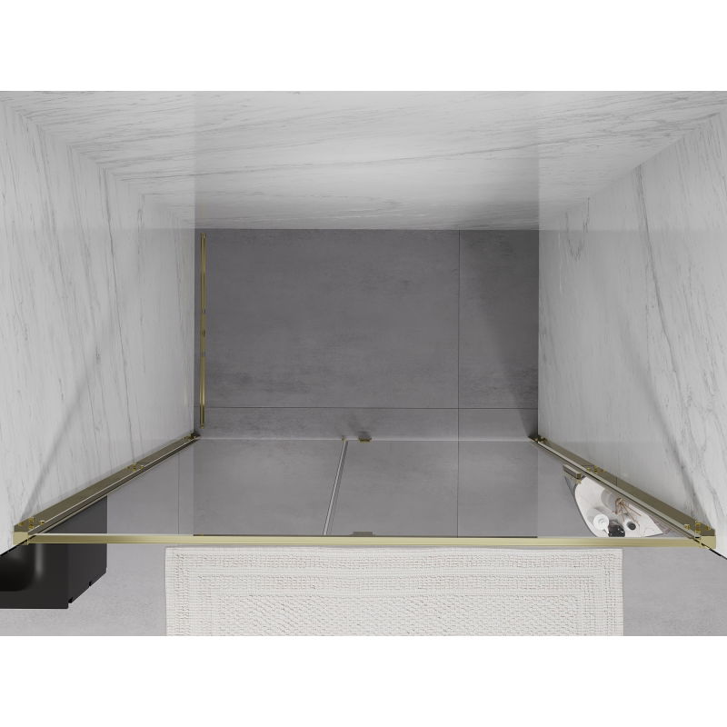 Mexen Exo sprchové dveře otočné 145 cm, transparentní, zlaté - 819-145-000-50-00