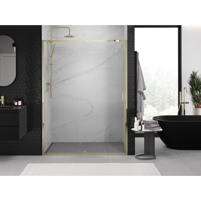 Mexen Exo-R otočné sprchové dveře 150 cm, transparentní, zlaté - 819-150-000-50-00