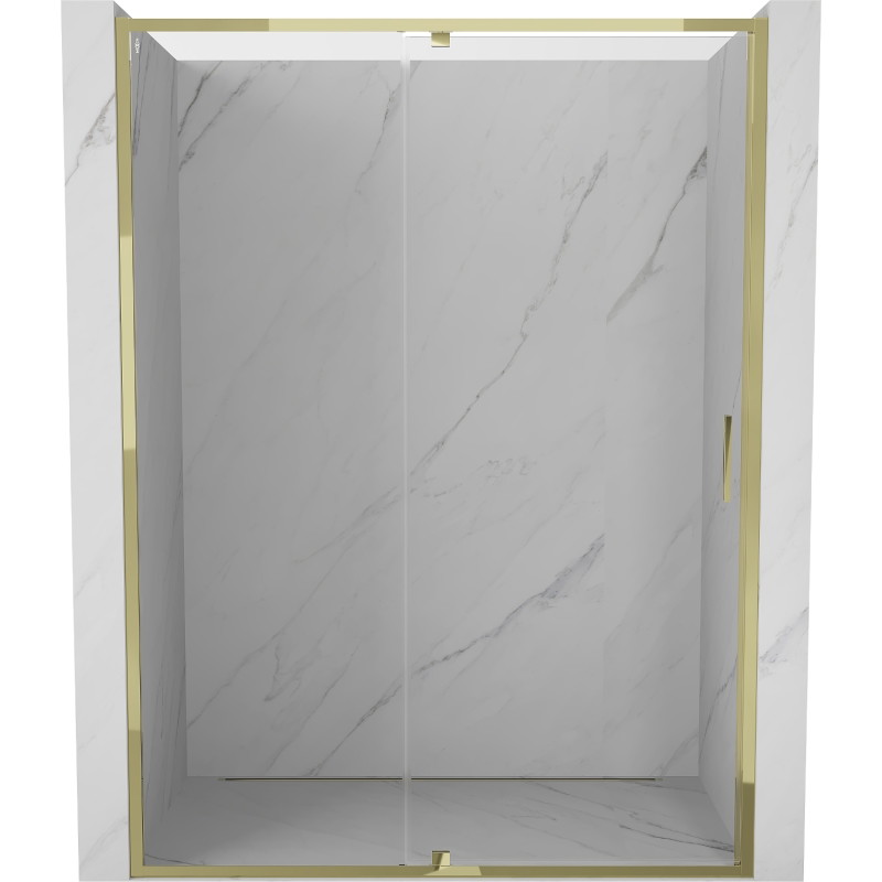 Mexen Exo-R sprchové dveře otevírací 155 cm, transparentní, zlaté - 819-155-000-50-00