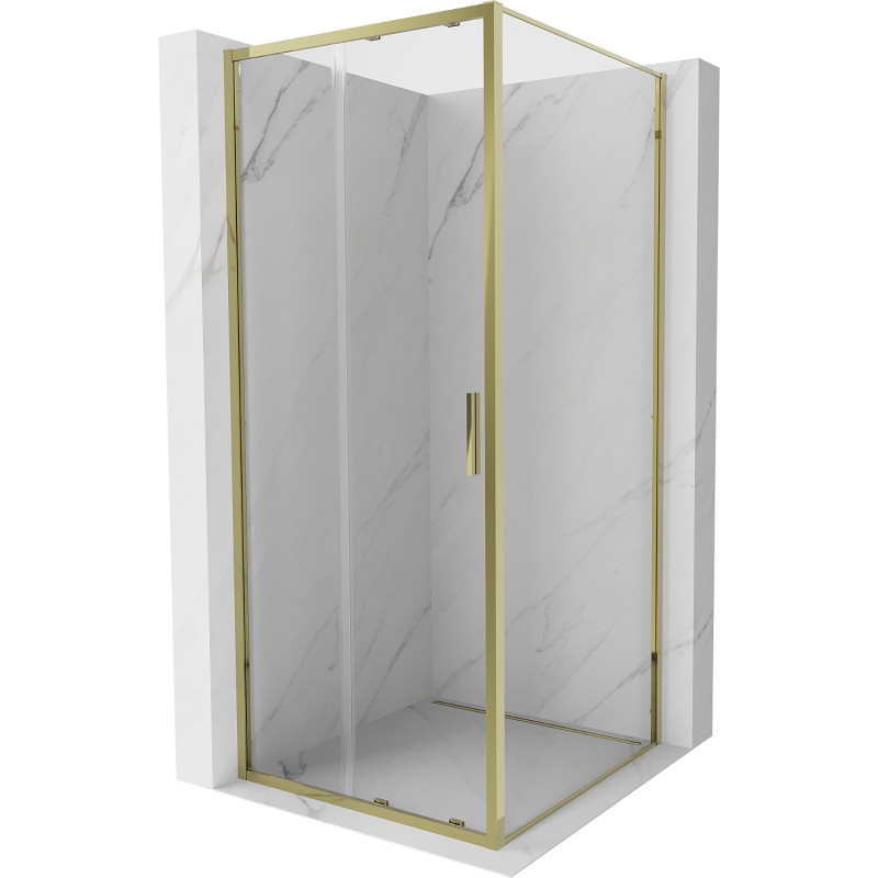 Mexen Exo-S posuvná sprchová kabina 90 x 90 cm, transparentní, zlatá - 8151-090-090-50-00
