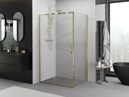 Mexen Exo-S posuvná sprchová kabina 140 x 90 cm, transparentní, zlatá - 8151-140-090-50-00