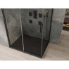 Mexen Omega posuvná sprchová kabina 120 x 80 cm, transparentní, černá + vanička Flat, černá - 825-120-080-70-00-4070B