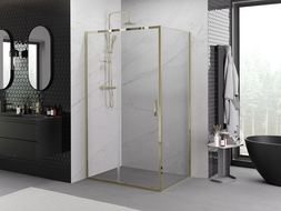 Mexen Exo posuvný sprchový kout 155 x 95 cm, průhledný, zlatý - 8151-155-095-50-00