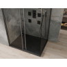 Mexen Omega posuvná sprchová kabina 120 x 90 cm, transparentní, černá + vanička Flat, černá - 825-120-090-70-00-4070B