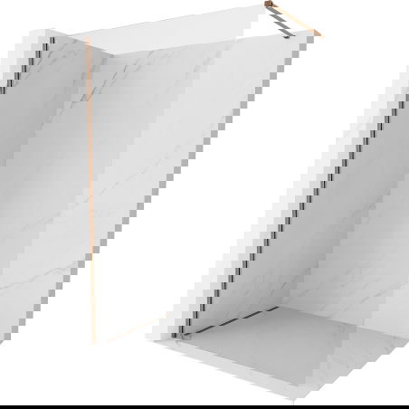 Mexen Kioto-X sprchová stěna Walk-in 60 x 200 cm, transparentní 10 mm, růžové zlato - 800-060-101-60-00-X