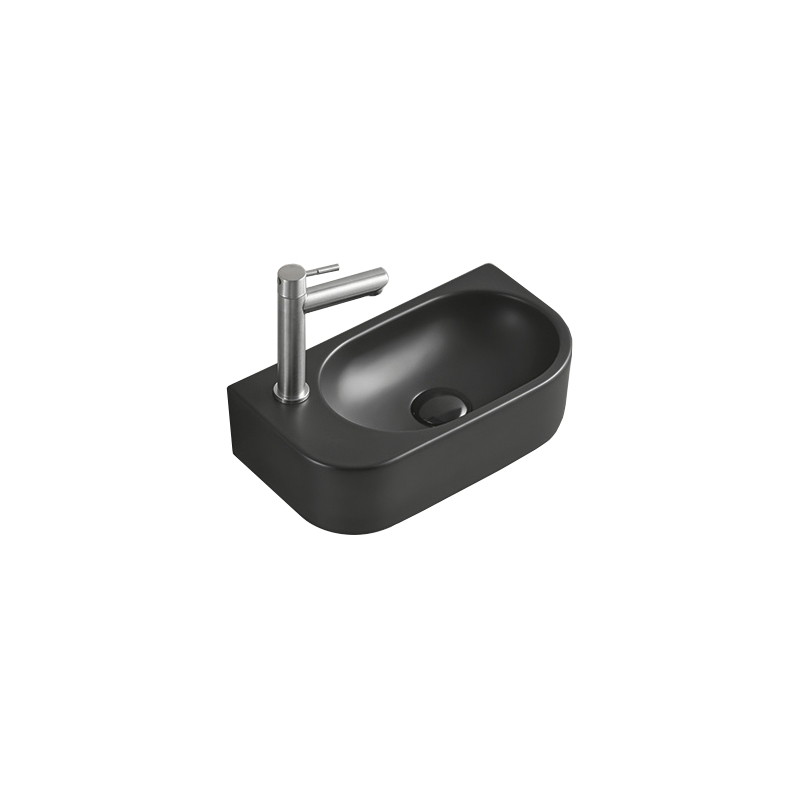 Mexen Viera umyvadlo na desku pravé 40 x 21 cm, černá mat - 21274085R