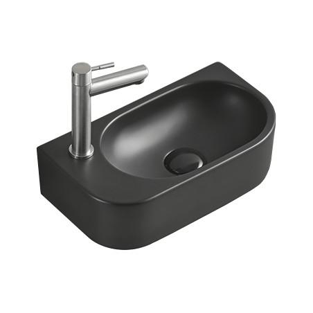 Mexen Viera umyvadlo na desku pravé 40 x 21 cm, černá mat - 21274085R