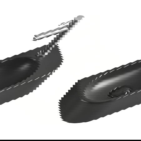 Mexen Viera umyvadlo na desku levé 40 x 21 cm, černá mat - 21274085L