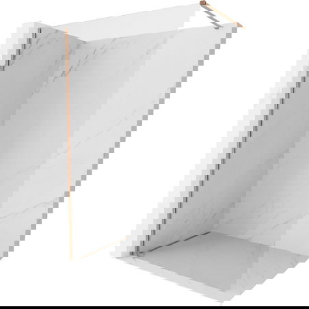 Mexen Kioto-X sprchová stěna Walk-in 120 x 200 cm, transparentní 10 mm, kartáčovaná měď - 800-120-101-65-00-X