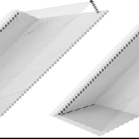 Mexen Kioto-X sprchová stěna Walk-in 80 x 200 cm, transparentní 10 mm, kartáčovaný zbraňově šedý - 800-080-101-66-00-X