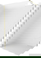 Mexen Kioto-X sprchová stěna Walk-in 50 x 200 cm, matné sklo 10 mm, zlatá - 800-050-101-50-30-X