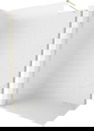 Mexen Kioto-X sprchová stěna Walk-in 100 x 200 cm, matné sklo 10 mm, zlatá kartáčovaná - 800-100-101-55-30-X