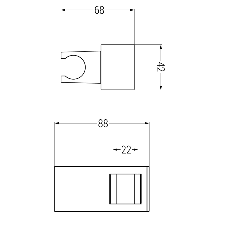 Mexen držák na sprchu, černý - 79355-70