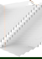 Mexen Kioto-X sprchová stěna Walk-in 50 x 200 cm, matné sklo 10 mm, kartáčovaná měď - 800-050-101-65-30-X