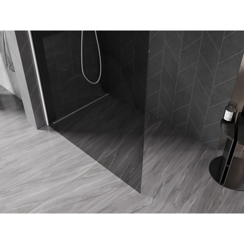 Mexen Kioto-X sprchová stěna Walk-in 50 x 200 cm, grafit 10 mm, bílá - 800-050-101-20-40-X