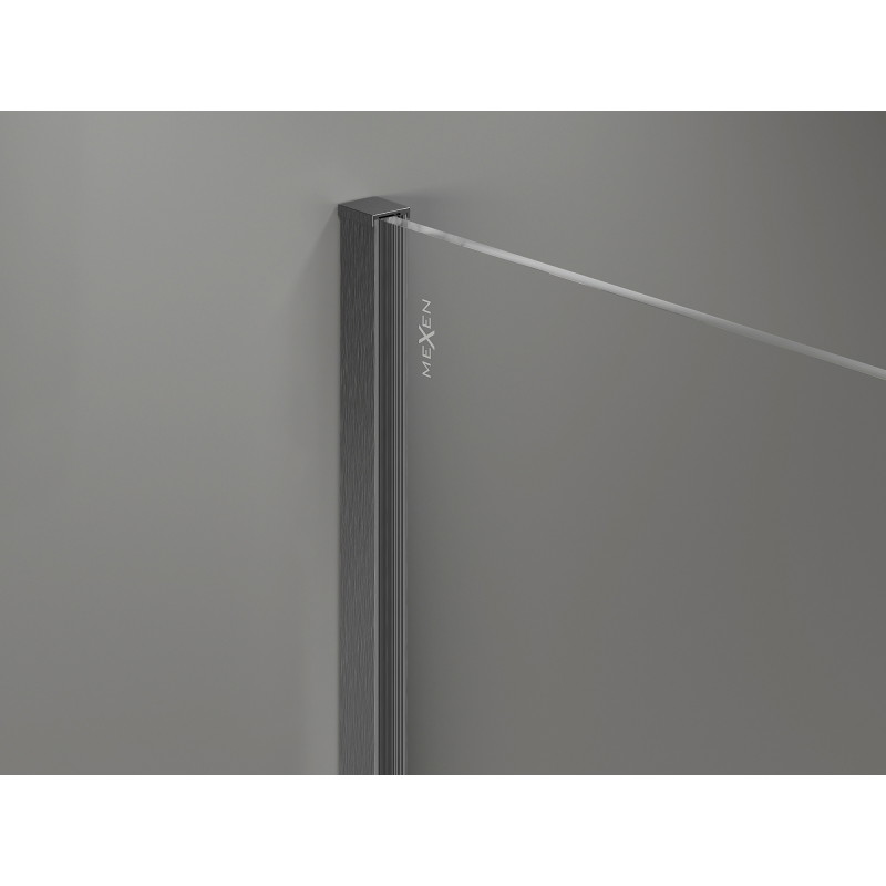 Mexen Kioto-X sprchová stěna Walk-in 60 x 200 cm, grafit 10 mm, gun gray kartáčovaný - 800-060-101-66-40-X