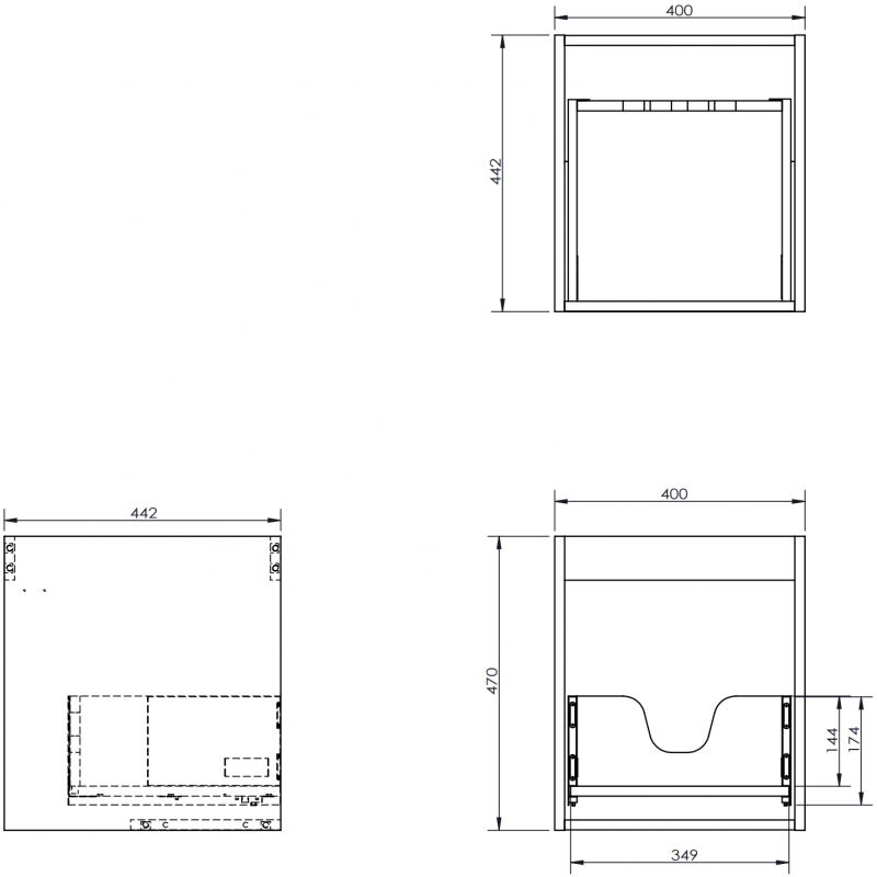 Mexen Box-A korpus skříňky pod umyvadlo 40 cm, 1 zásuvka, dub - 91AX0-0400-470-1-81