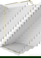 Mexen Kioto-XF sprchová stěna Walk-in s rámem 90 x 202 cm, transparentní 10 mm, zlatá - 800-090-104-50-00-X