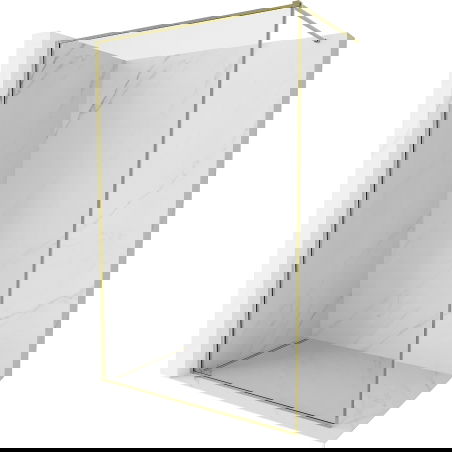 Mexen Kioto-XF sprchová stěna Walk-in s rámem 120 x 202 cm, transparentní 10 mm, zlatá - 800-120-104-50-00-X