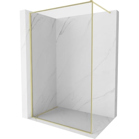 Mexen Kioto-XF sprchová stěna Walk-in s rámem 70 x 202 cm, transparentní 10 mm, zlatá kartáčovaná - 800-070-104-55-00-X