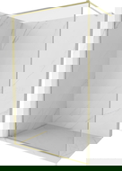 Mexen Kioto-XF sprchová stěna Walk-in s rámem 70 x 202 cm, transparentní 10 mm, zlatá kartáčovaná - 800-070-104-55-00-X