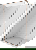 Mexen Kioto-XF stěna Walk-in se zarážkou 140 x 202 cm, průhledný 10 mm, růžové zlato - 800-140-104-60-00-X