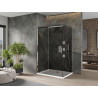 Mexen Omega sprchový kout posuvný 120 x 70 cm, grafit, chrom + vanička Flat, bílý - 825-120-070-01-40-4010