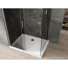 Mexen Omega sprchový kout posuvný 120 x 70 cm, grafit, chrom + vanička Flat, bílý - 825-120-070-01-40-4010