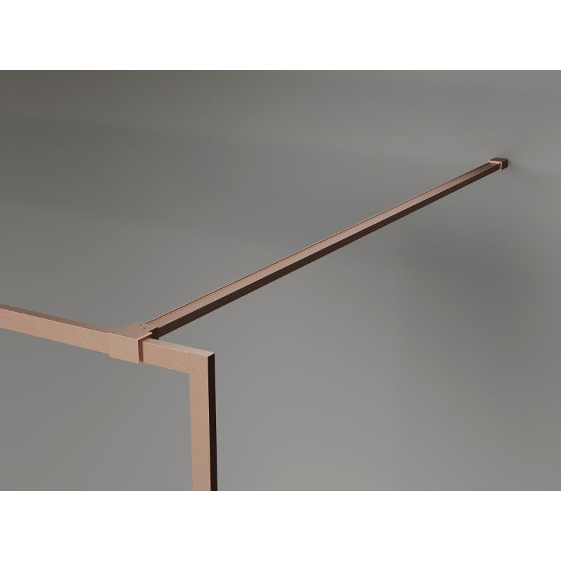 Mexen Kioto-XF sprchová stěna Walk-in s rámem 110 x 202 cm, transparentní 10 mm, kartáčovaná měď - 800-110-104-65-00-X