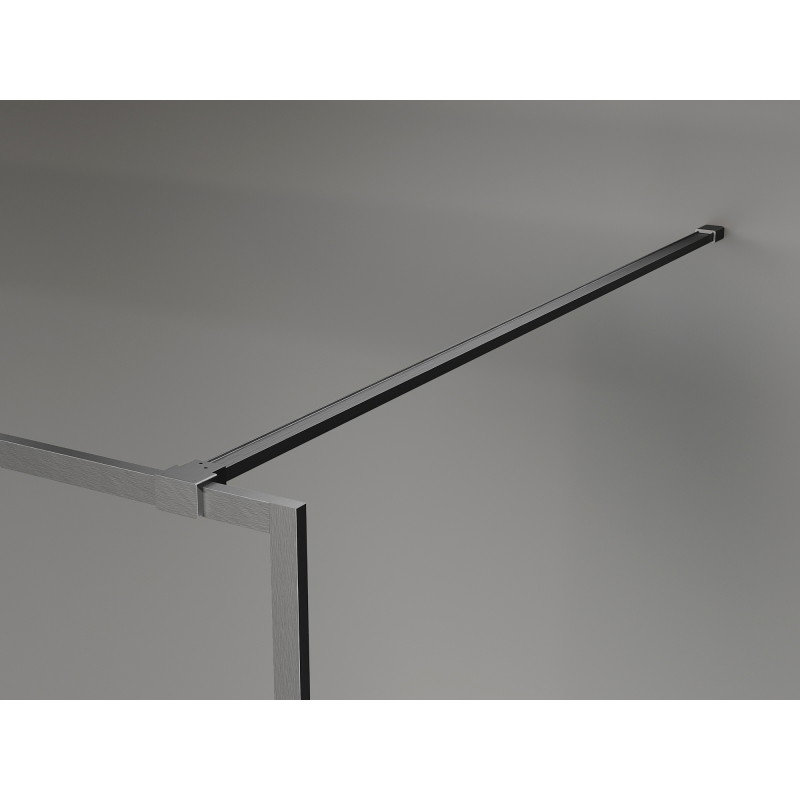 Mexen Kioto-XF sprchová stěna Walk-in s rámem 50 x 202 cm, transparent 10 mm, gun gray kartáčovaná - 800-050-104-66-00-X