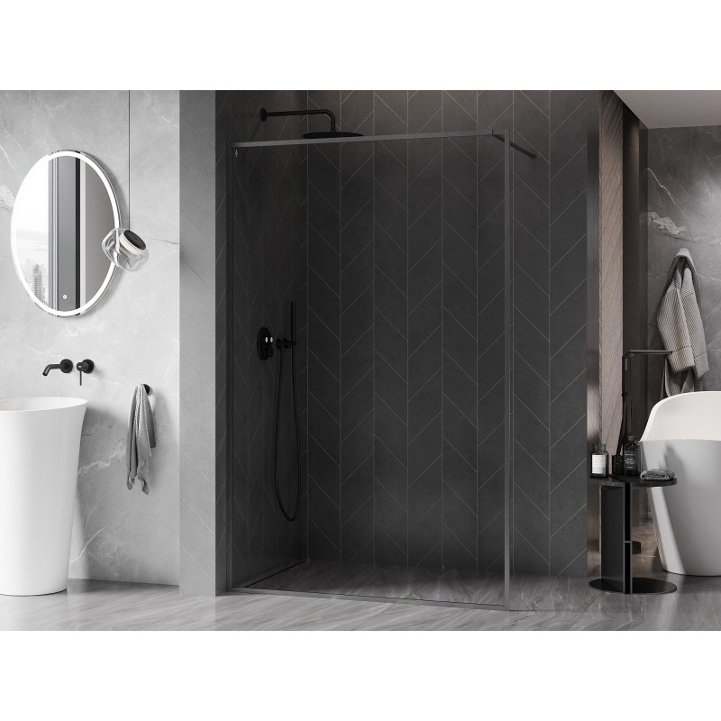 Mexen Kioto-XF sprchová stěna Walk-in s rámem 60 x 202 cm, průhledná 10 mm, kartáčovaná zbraň šedá