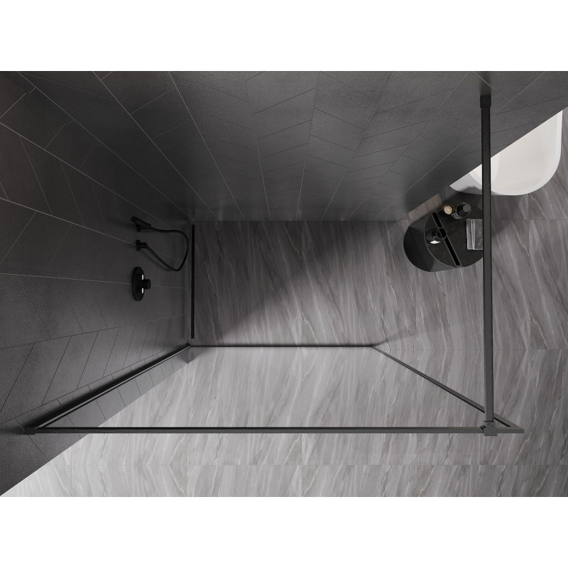 Mexen Kioto-XF sprchová stěna Walk-in s rámem 60 x 202 cm, průhledná 10 mm, kartáčovaná zbraň šedá
