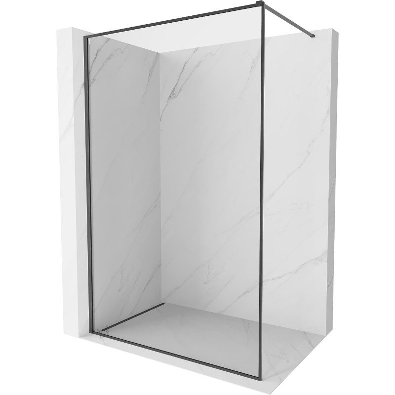 Mexen Kioto-XF sprchová stěna Walk-in s rámem 160 x 202 cm, transparentní 10 mm, kartáčovaná gun gray