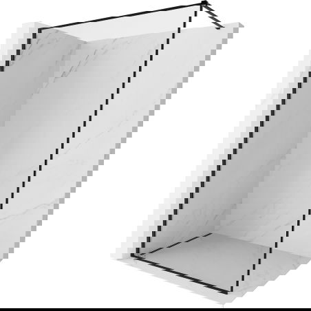 Mexen Kioto-XF sprchová stěna Walk-in s rámem 130 x 202 cm, transparentní 10 mm, černá - 800-130-104-70-00-X