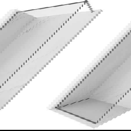 Mexen Kioto-XF sprchová stěna Walk-in s rámem 50 x 202 cm, transparentní 10 mm, gun metal - 800-050-104-95-00-X