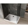 Mexen Omega posuvná sprchová kabina 120 x 90 cm, grafit, chrom + sprchová vanička Flat, bílá - 825-120-090-01-40-4010