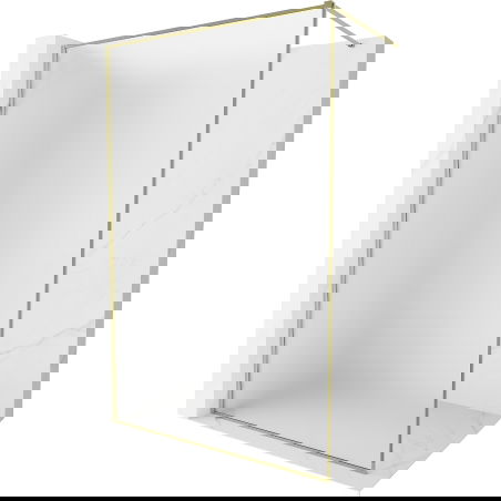 Mexen Kioto-XF sprchová stěna Walk-in s rámem 120 x 202 cm, matné 10 mm, zlatá - 800-120-104-50-30-X