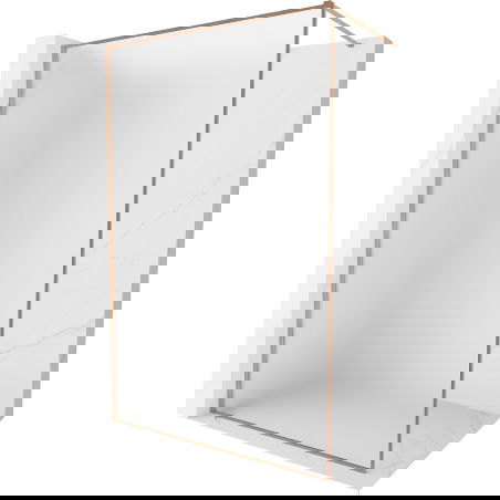 Mexen Kioto-XF sprchová stěna Walk-in s rámem 110 x 202 cm, námraza 10 mm, kartáčovaná měď - 800-110-104-65-30-X