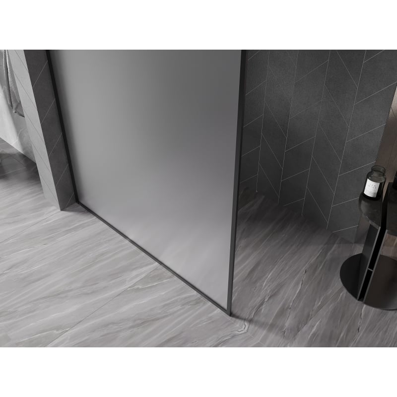 Mexen Kioto-XF sprchová stěna Walk-in s rámem 90 x 202 cm, matná 10 mm, černá - 800-090-104-70-30-X