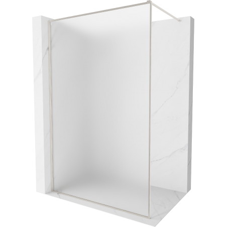 Mexen Kioto-XF sprchová stěna Walk-in s rámem 90 x 202 cm, námraza 10 mm, kartáčovaný nikl - 800-090-104-97-30-X