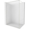 Mexen Kioto-XF sprchová stěna Walk-in s rámem 90 x 202 cm, námraza 10 mm, kartáčovaný nikl - 800-090-104-97-30-X