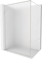 Mexen Kioto-XF sprchová stěna Walk-in s rámem 90 x 202 cm, námraza 10 mm, kartáčovaný nikl - 800-090-104-97-30-X