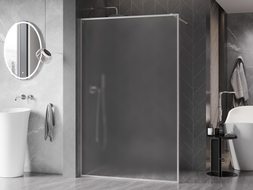 Mexen Kioto-XF sprchová stěna Walk-in s rámem 90 x 202 cm, námraza 10 mm, kartáčovaný nikl - 800-090-104-97-30-X